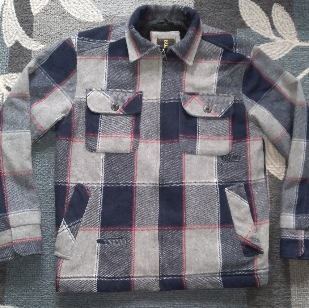 BILLABONG Men's Wool PLAID Flannel Jacket Size XL
